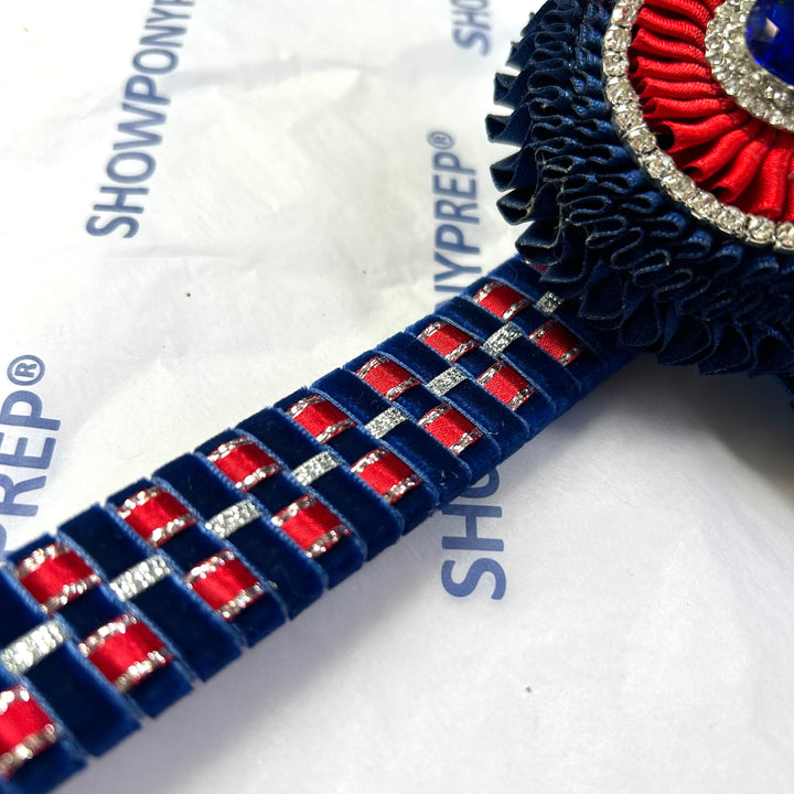 14” Red, Navy & Silver Browband