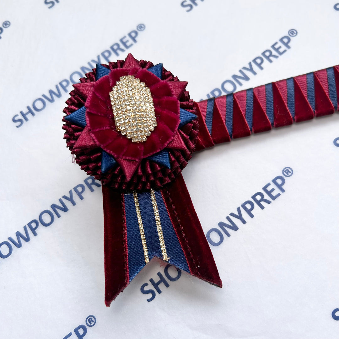 15” Burgundy, Navy & Gold Browband