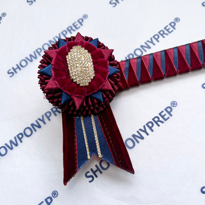 15” Burgundy, Navy & Gold Browband