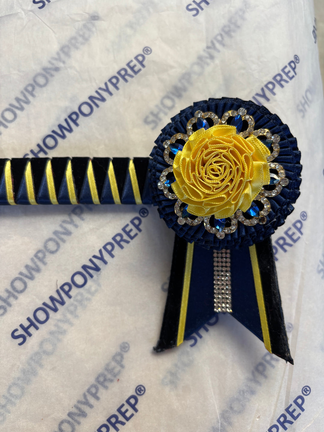 15.5" Navy and Yellow Browband