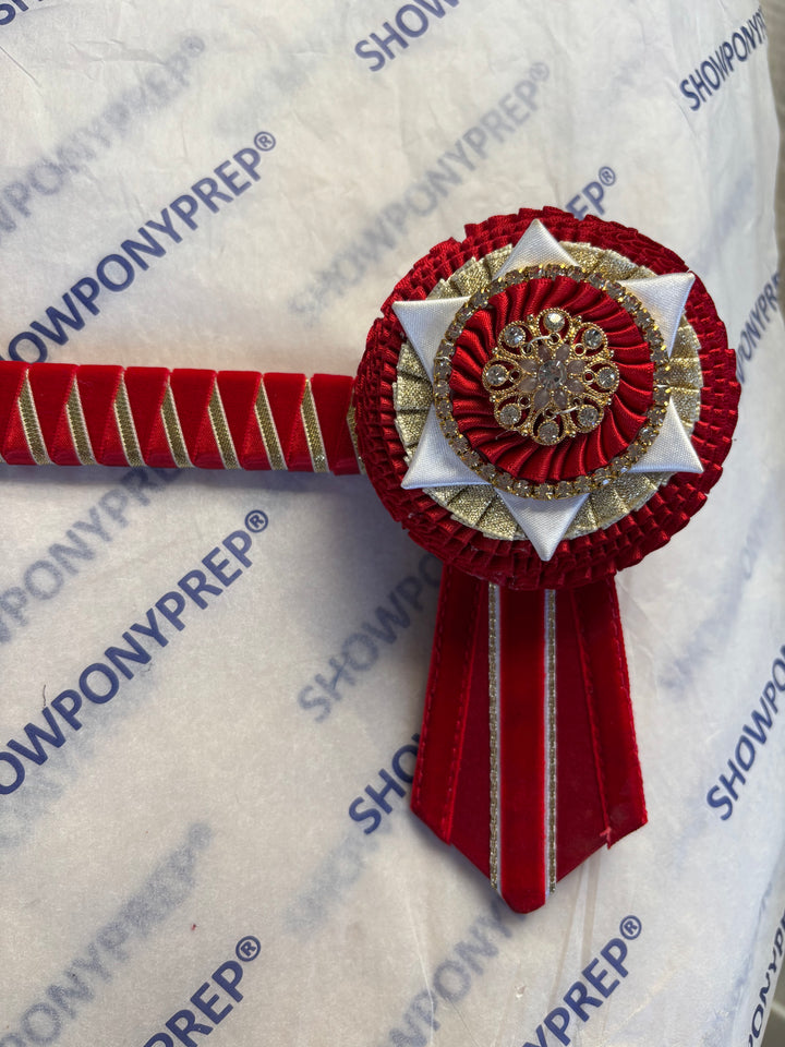 15.5" Red and Gold Browband