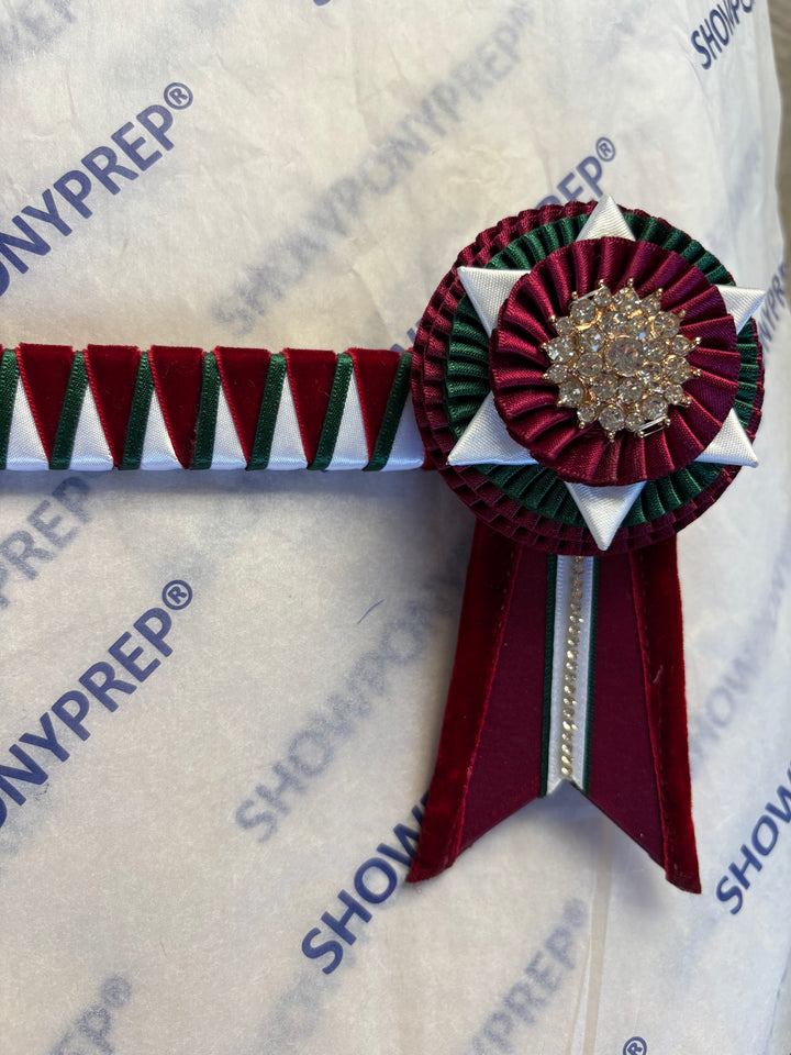 15.5" Burgundy and Green Browband