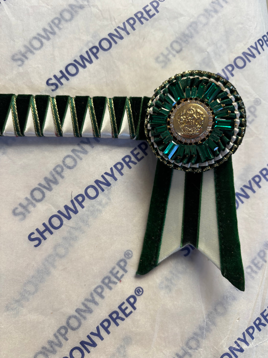 15.5" Green, Cream and Gold Browband