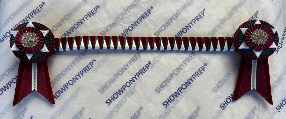 15.5" Burgundy and Green Browband