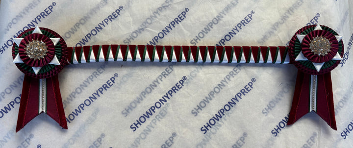 15.5" Burgundy and Green Browband