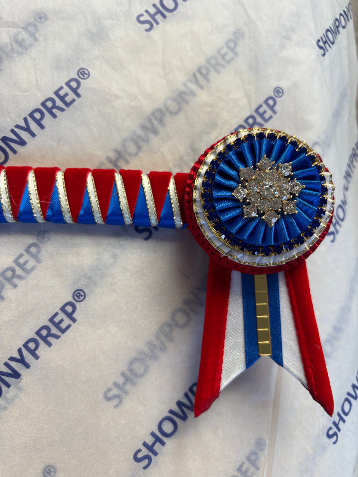 15.5" Red, White and Blue with Gold Browband