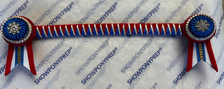 15.5" Red, White and Blue with Gold Browband