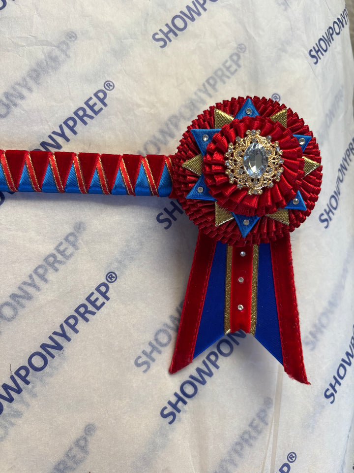 15.5" Red Blue and Gold Browband