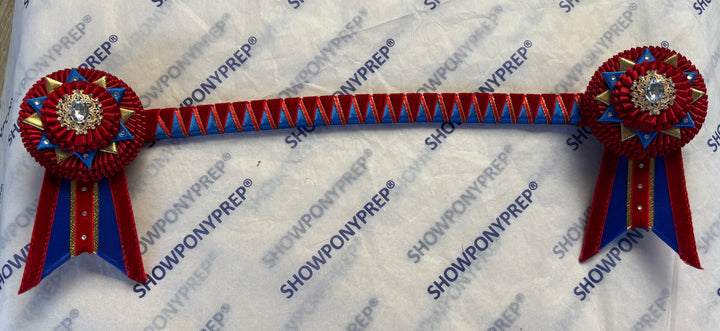 15.5" Red Blue and Gold Browband