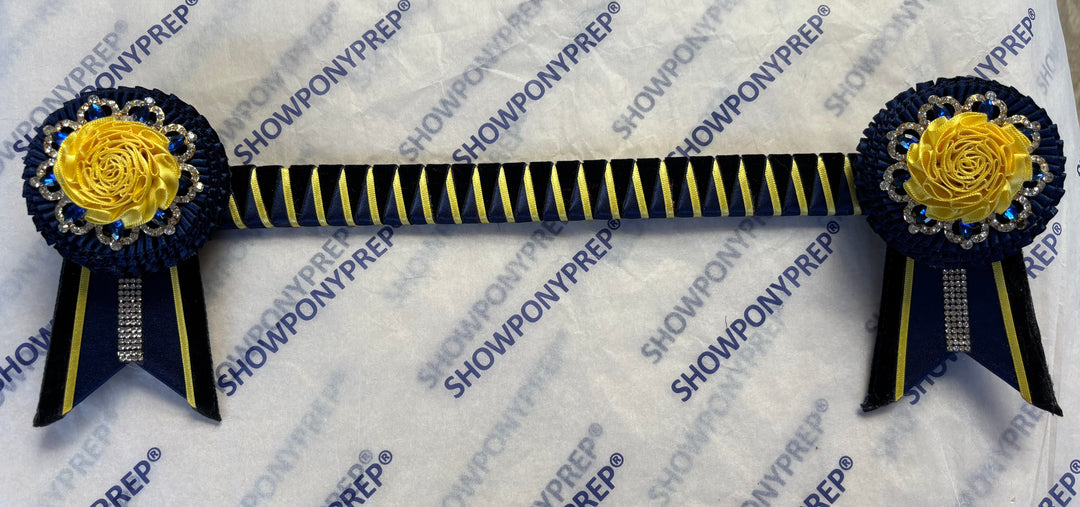 15.5" Navy and Yellow Browband