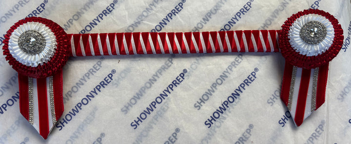 15" Red & White Browband