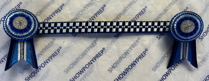 15" Blue and White Browband