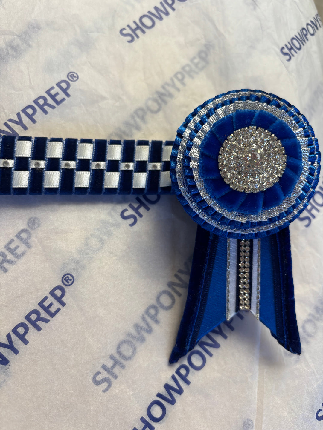 15" Blue and White Browband
