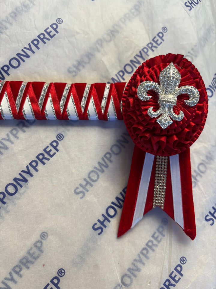 15" Red and White Browband
