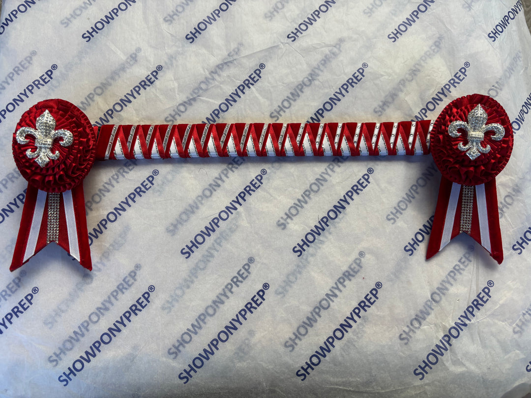 15" Red and White Browband