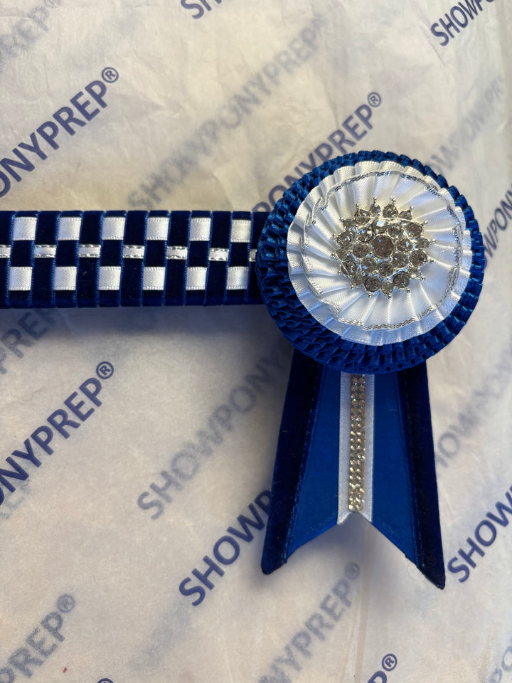 15" Blue and White Browband