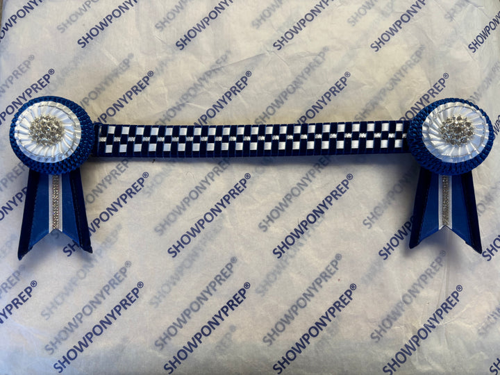 15" Blue and White Browband