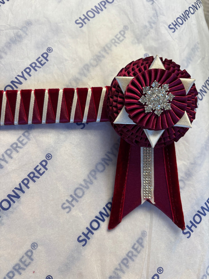 15" Burgundy and Cream Browband