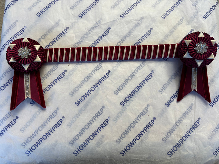 15" Burgundy and Cream Browband