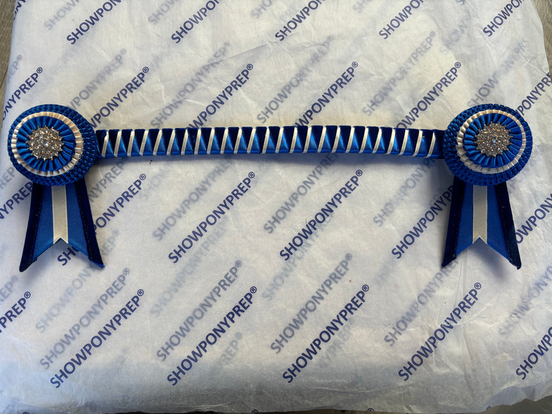 15" Blue and White Browband