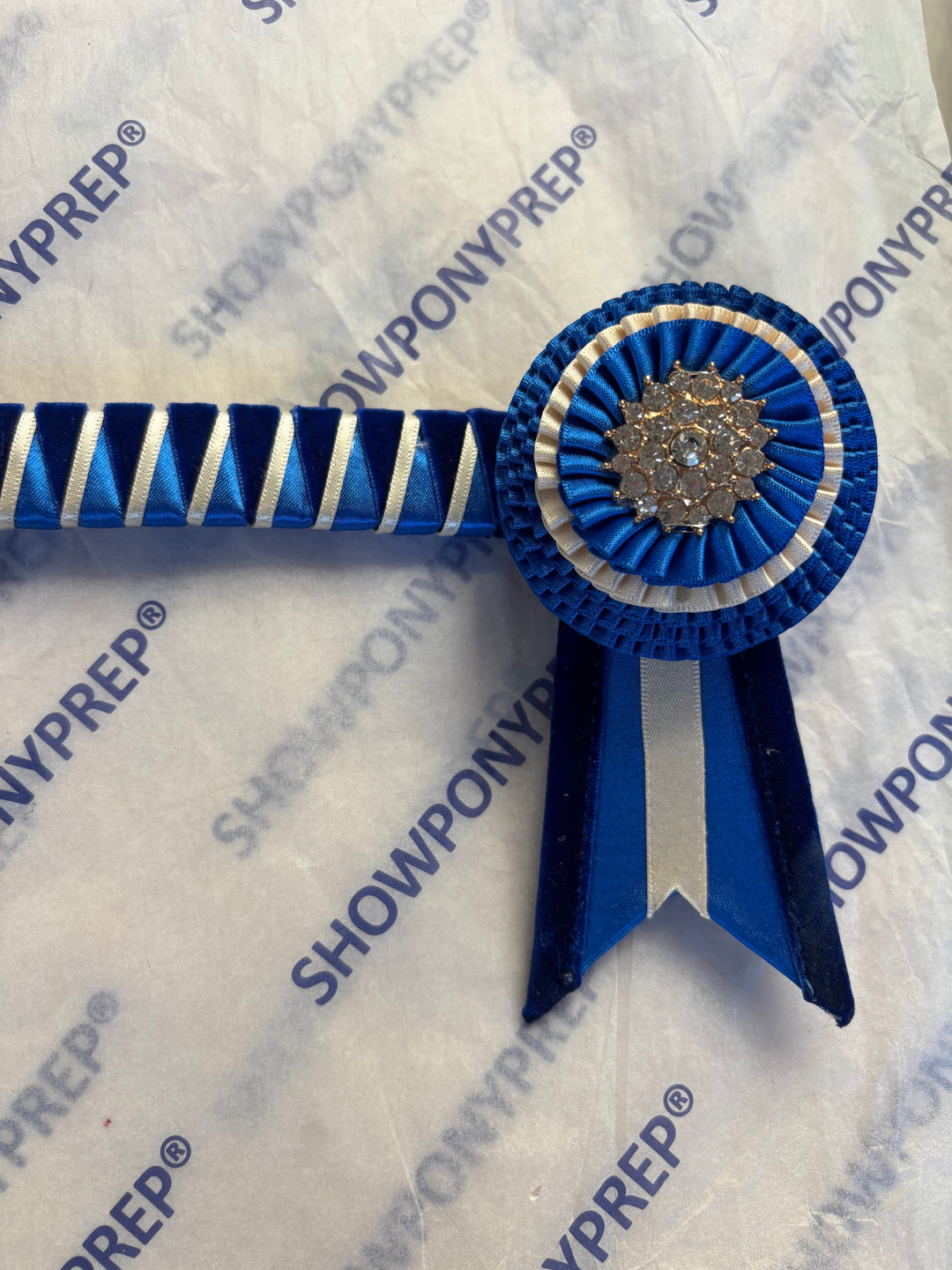 15" Blue and White Browband