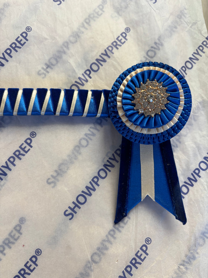 15" Blue and White Browband