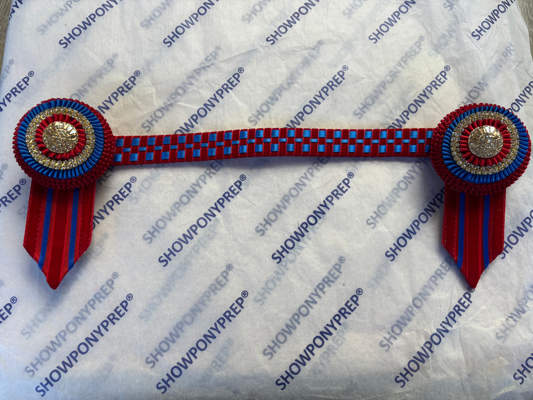 15" Red and Blue Browband