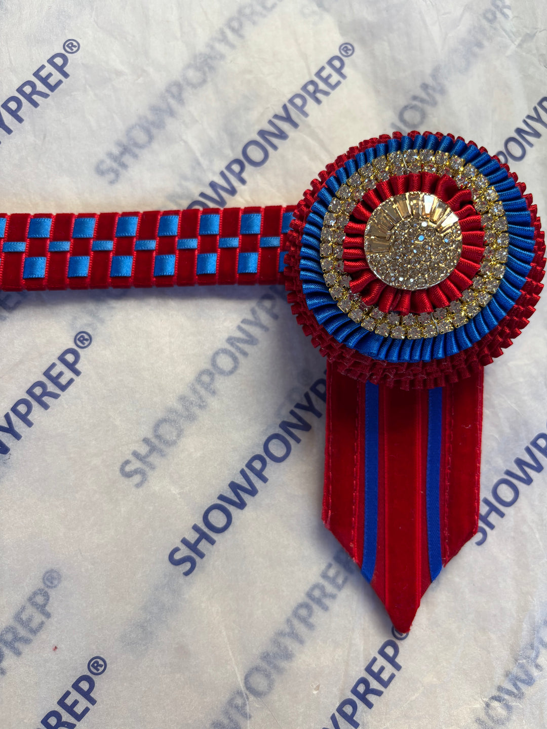15" Red and Blue Browband