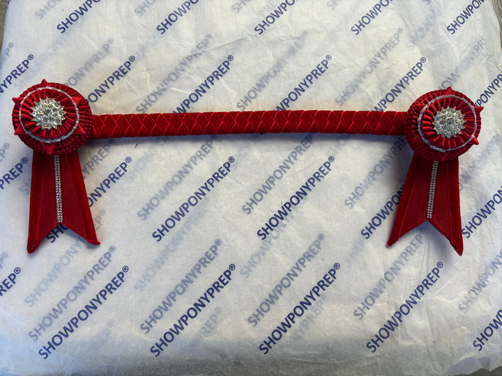 15" Red Browband with Bling