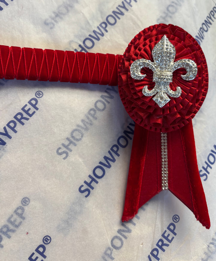 15" Plain Red Browband with Emblem