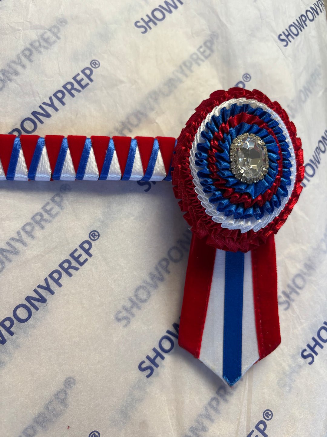 15" Red, White and Blue Oval Browband