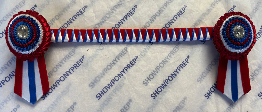 15" Red, White and Blue Oval Browband