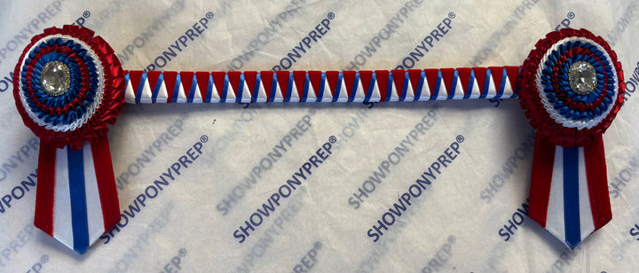 15" Red, White and Blue Oval Browband