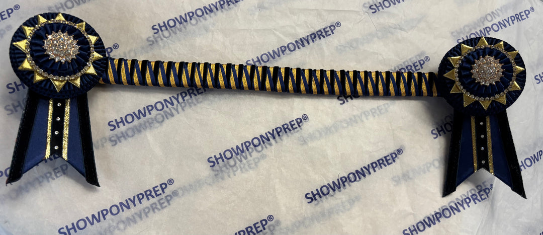 16.5” Navy and Gold Browband