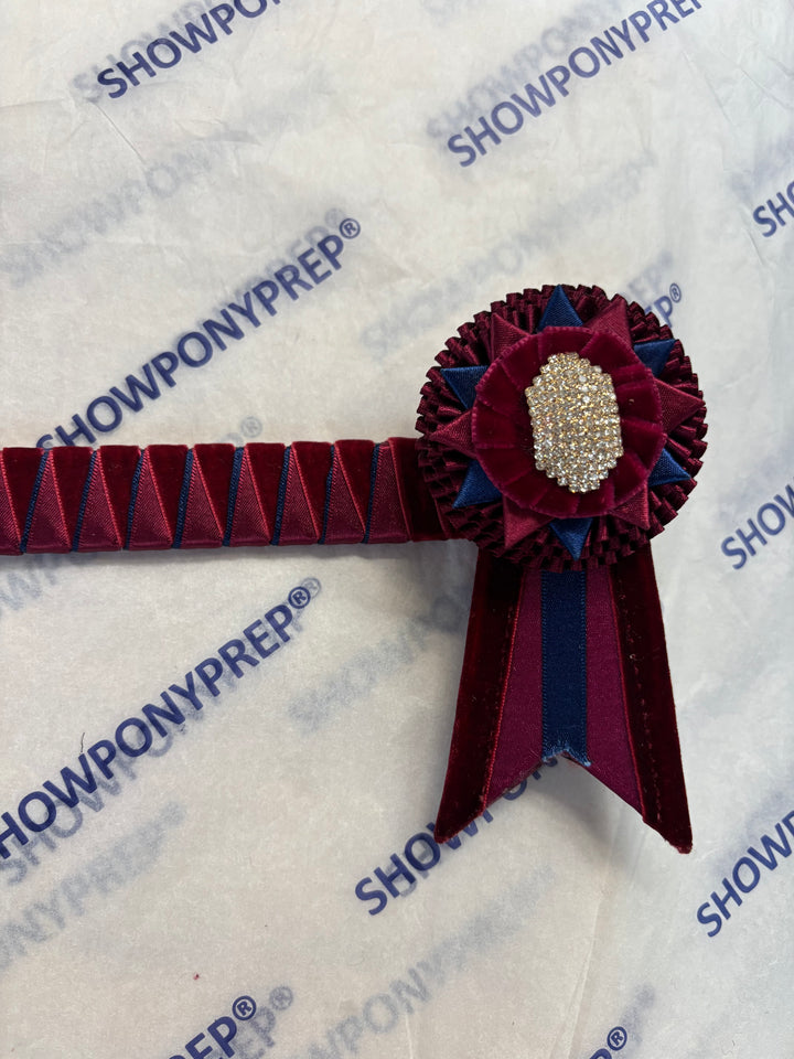 16.5” Burgundy and Navy Browband
