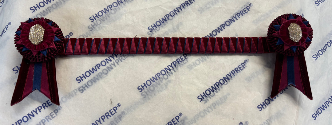 16.5” Burgundy and Navy Browband