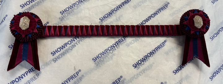 16.5” Burgundy and Navy Browband