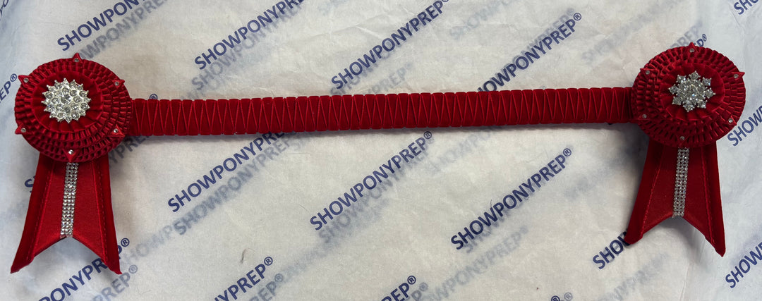 16.5” Plain Red with Diamonte Detail Browband