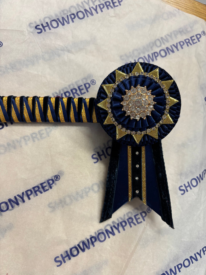 16.5” Navy and Gold Browband