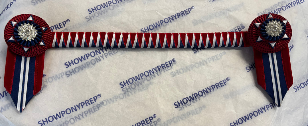 16.5” Red & Navy Browband