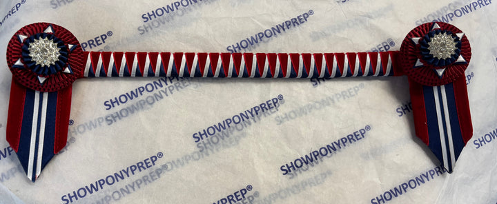 16.5” Red & Navy Browband