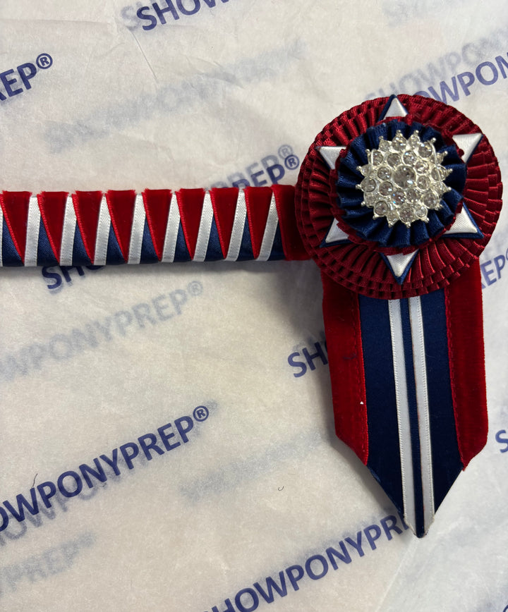 16.5” Red & Navy Browband