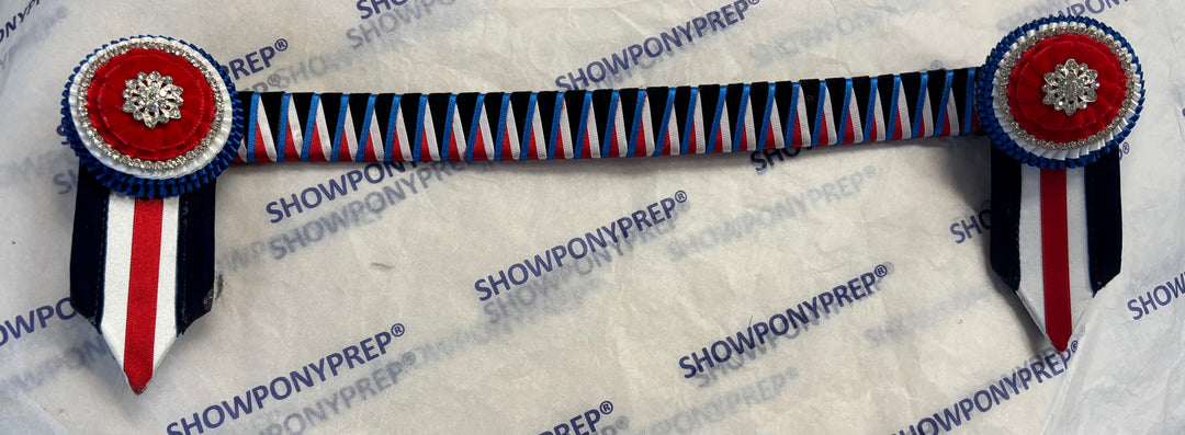 16.5” Red, Blue, Navy and White Browband