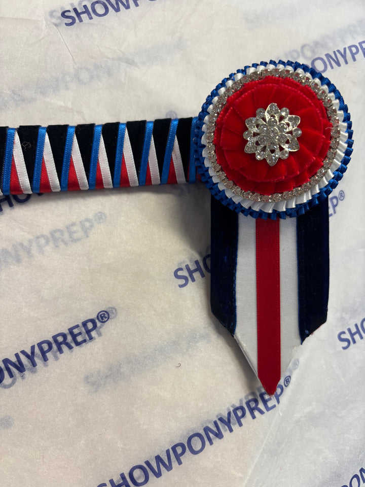 16.5” Red, Blue, Navy and White Browband