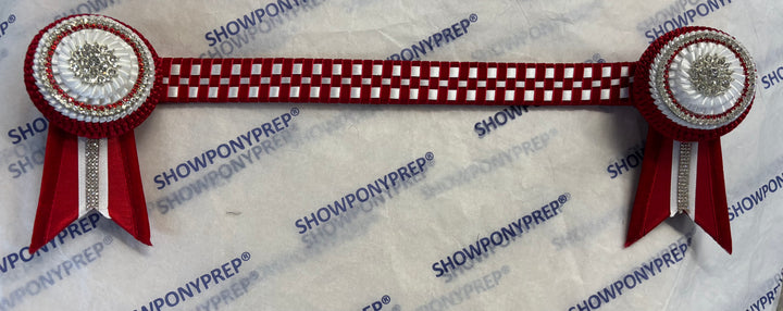 16.5” Red and White Checkerboard Browband