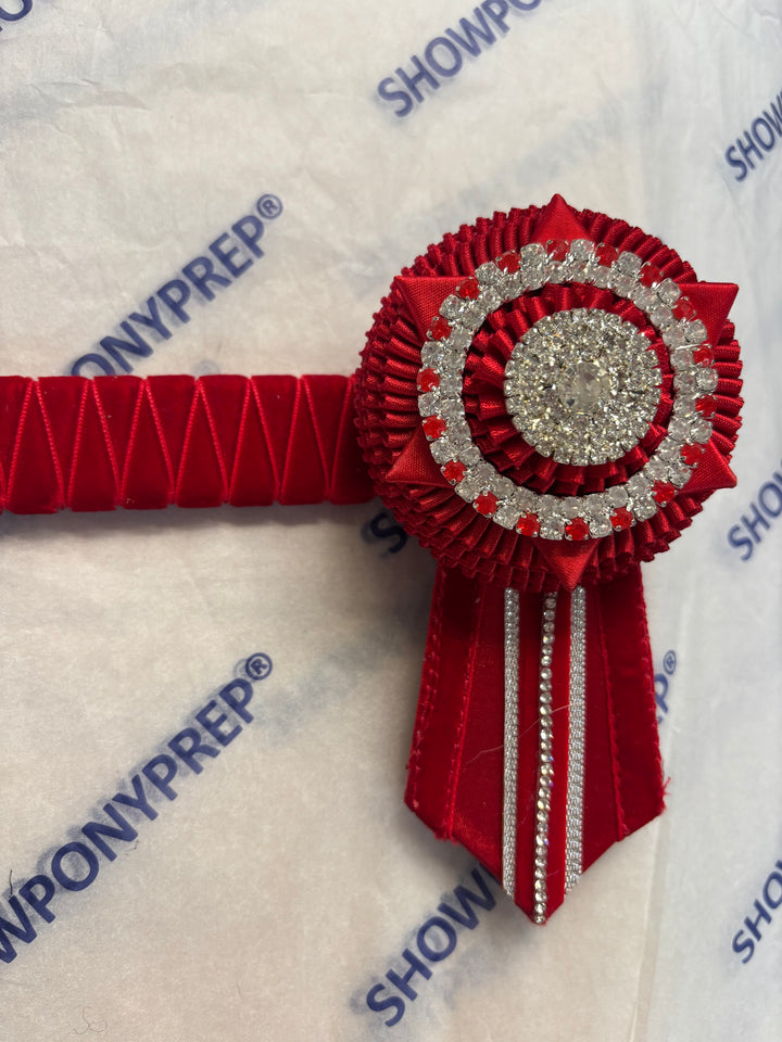 16" Red Blingy Browband
