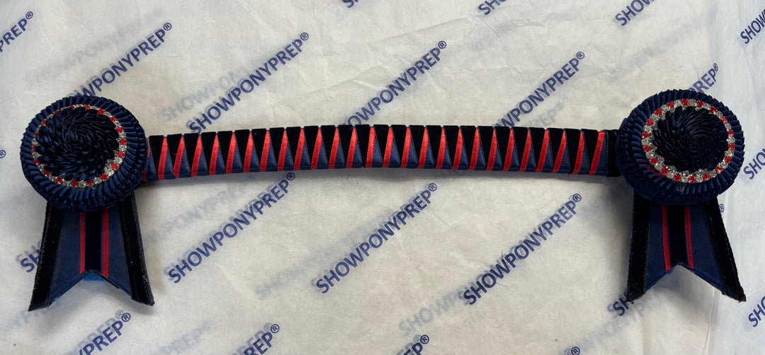 16" Navy and Red Browband