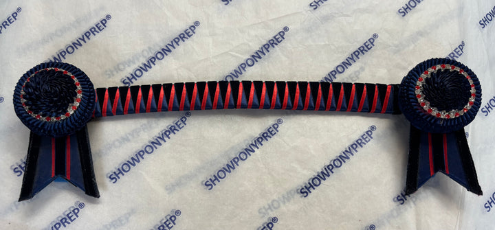 16" Navy and Red Browband