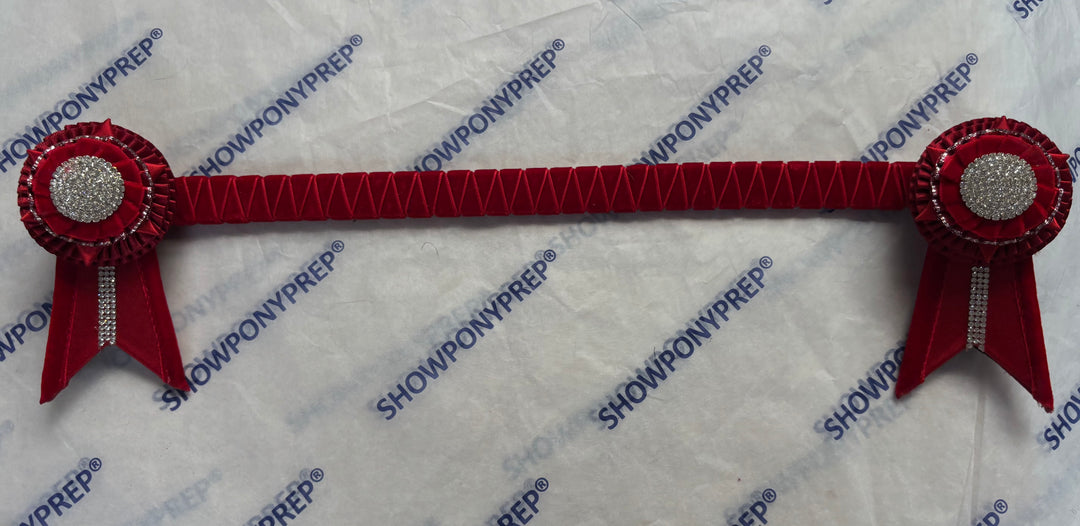 16" Red Blingy Browband