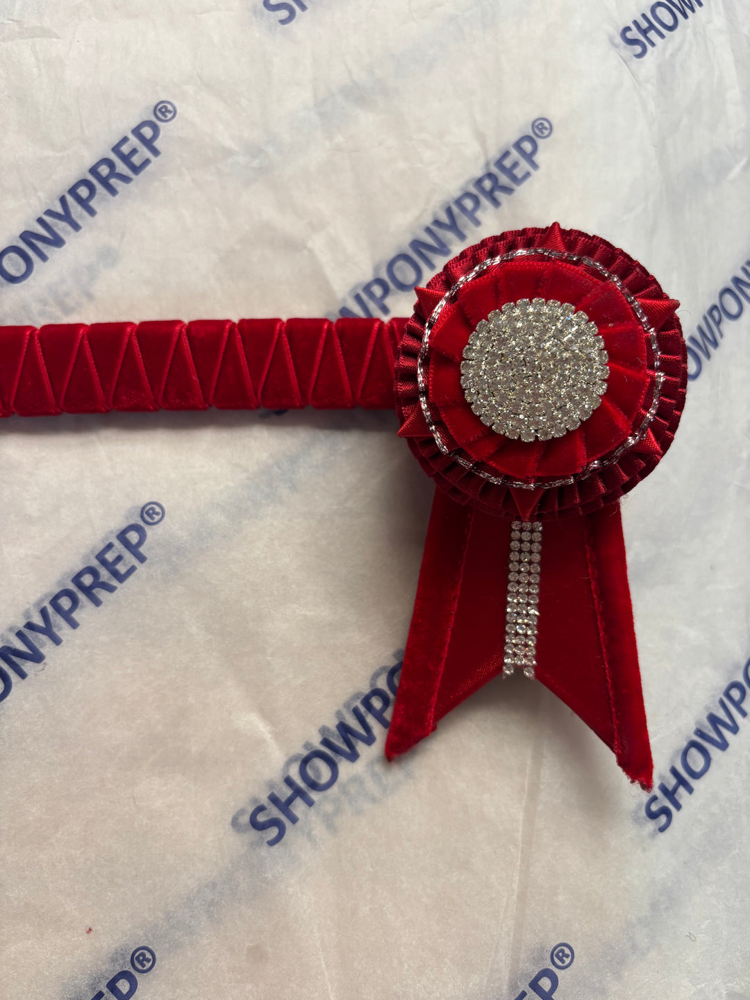 16" Red Blingy Browband
